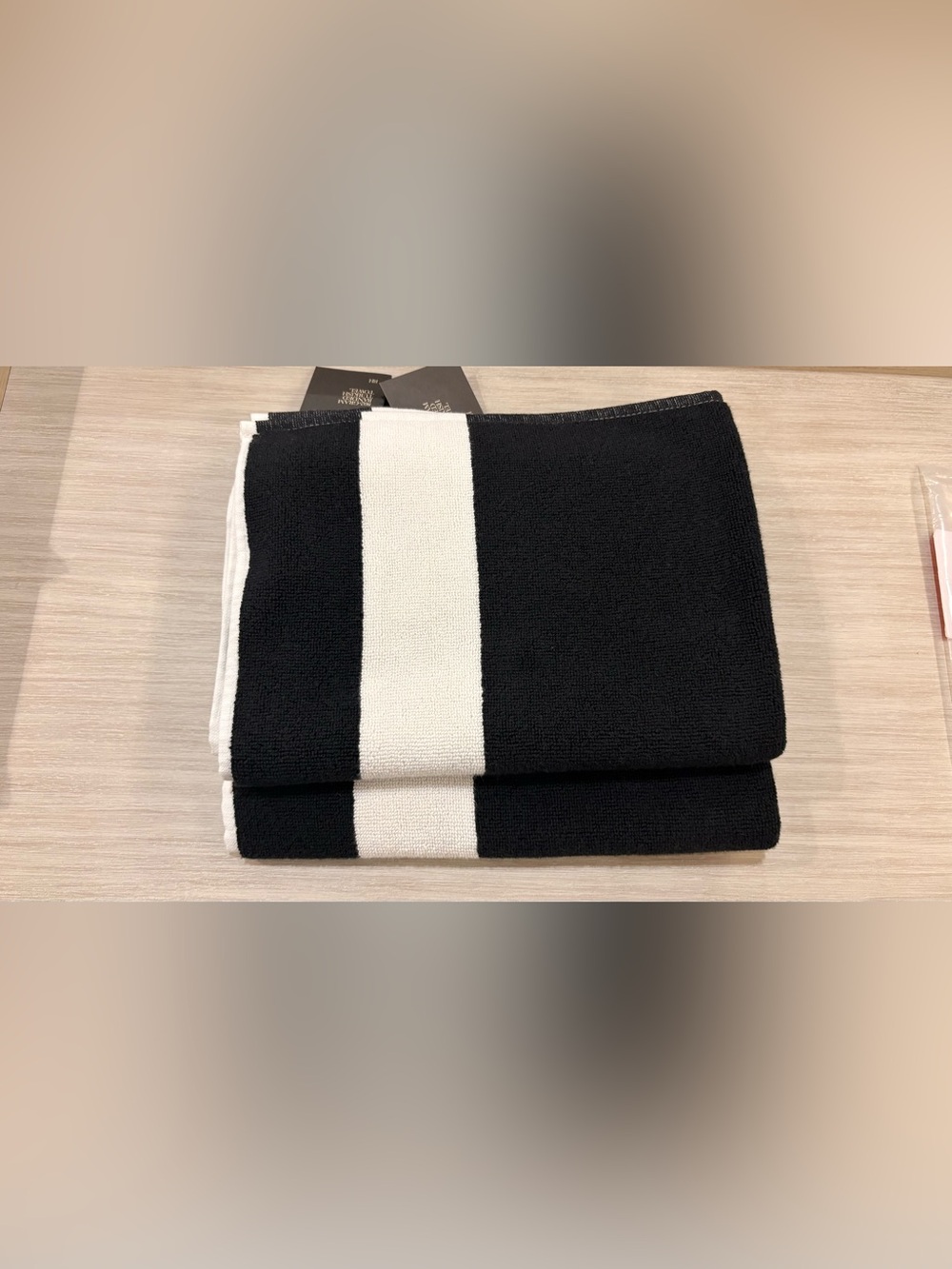 Restoration Hardware Black and White Stripe Hand Towel